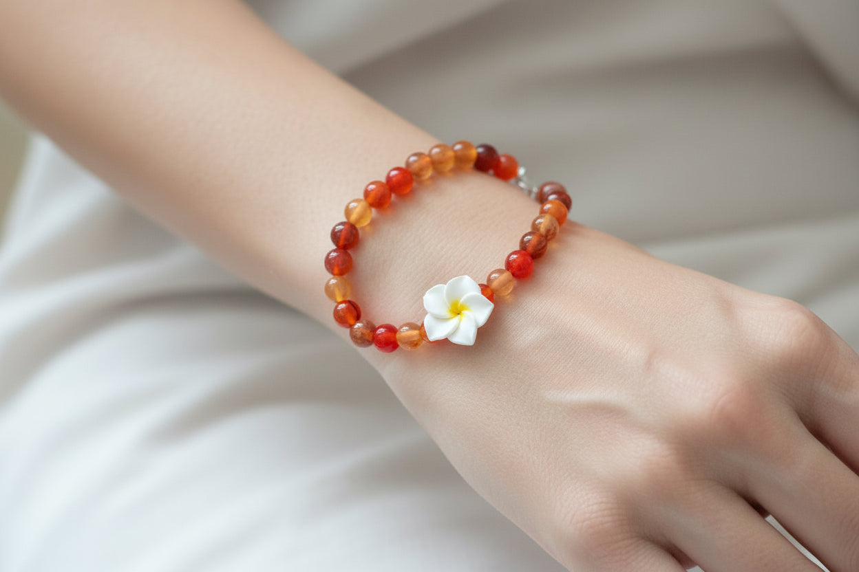 Boucles d’oreilles fleur verte - bijou artisanal fait main Passion Bougies