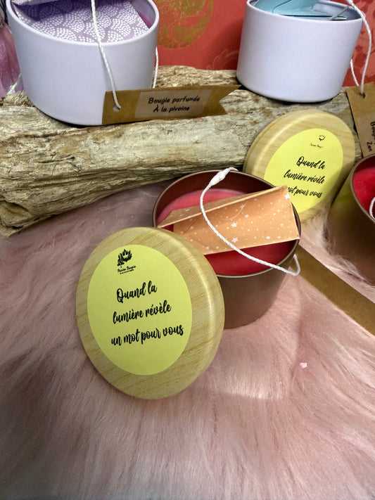 Bougie pailletée la rose gelée cristal - bougie artisanale cire de soja Passion Bougies