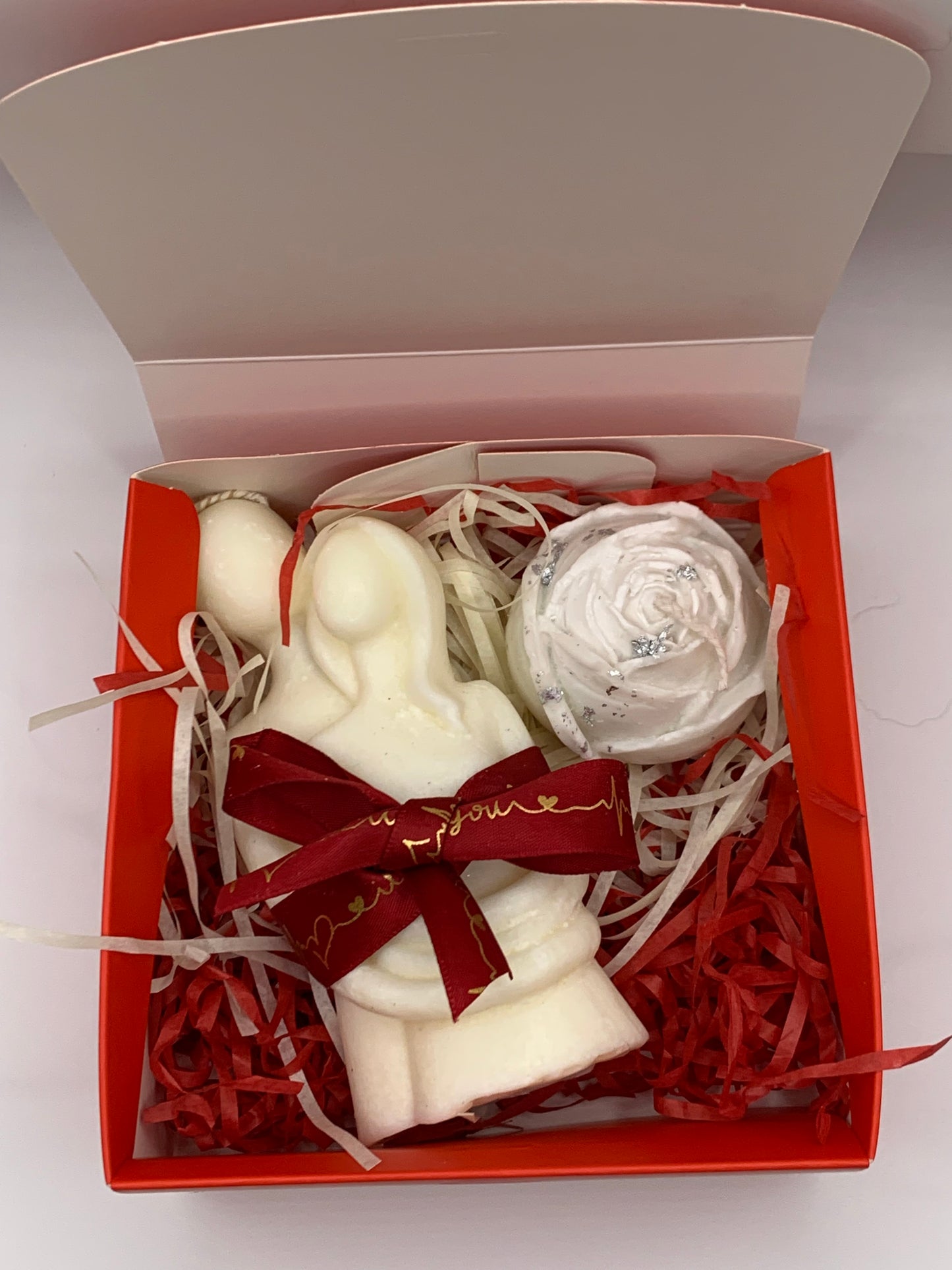 Coffret bougie couple et rose