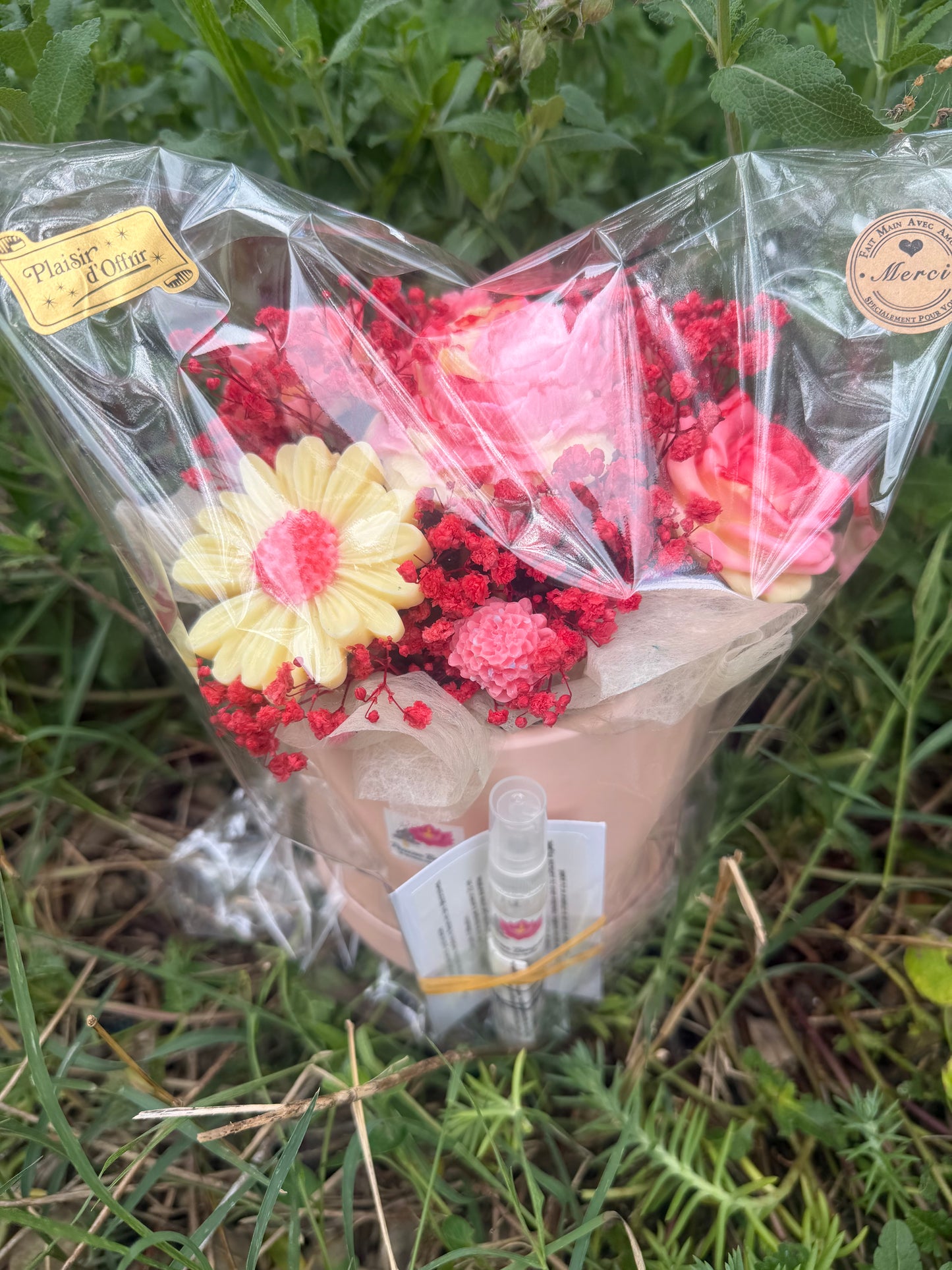 Composition florale personnalisable avec message