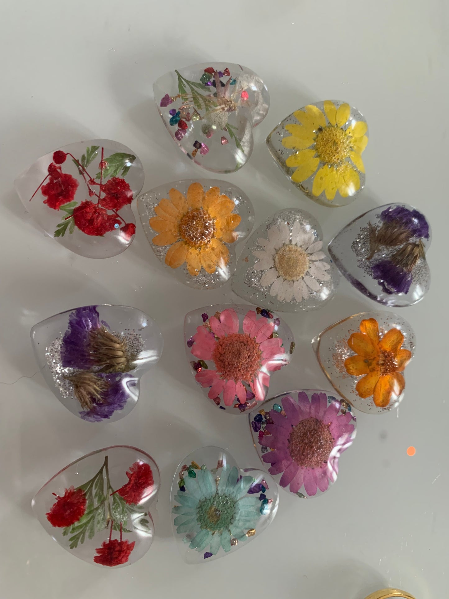 Porte-clefs cœur floral