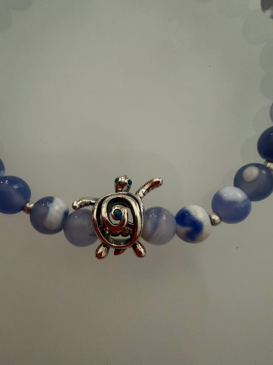 Bracelet en agate nuage - tortue
