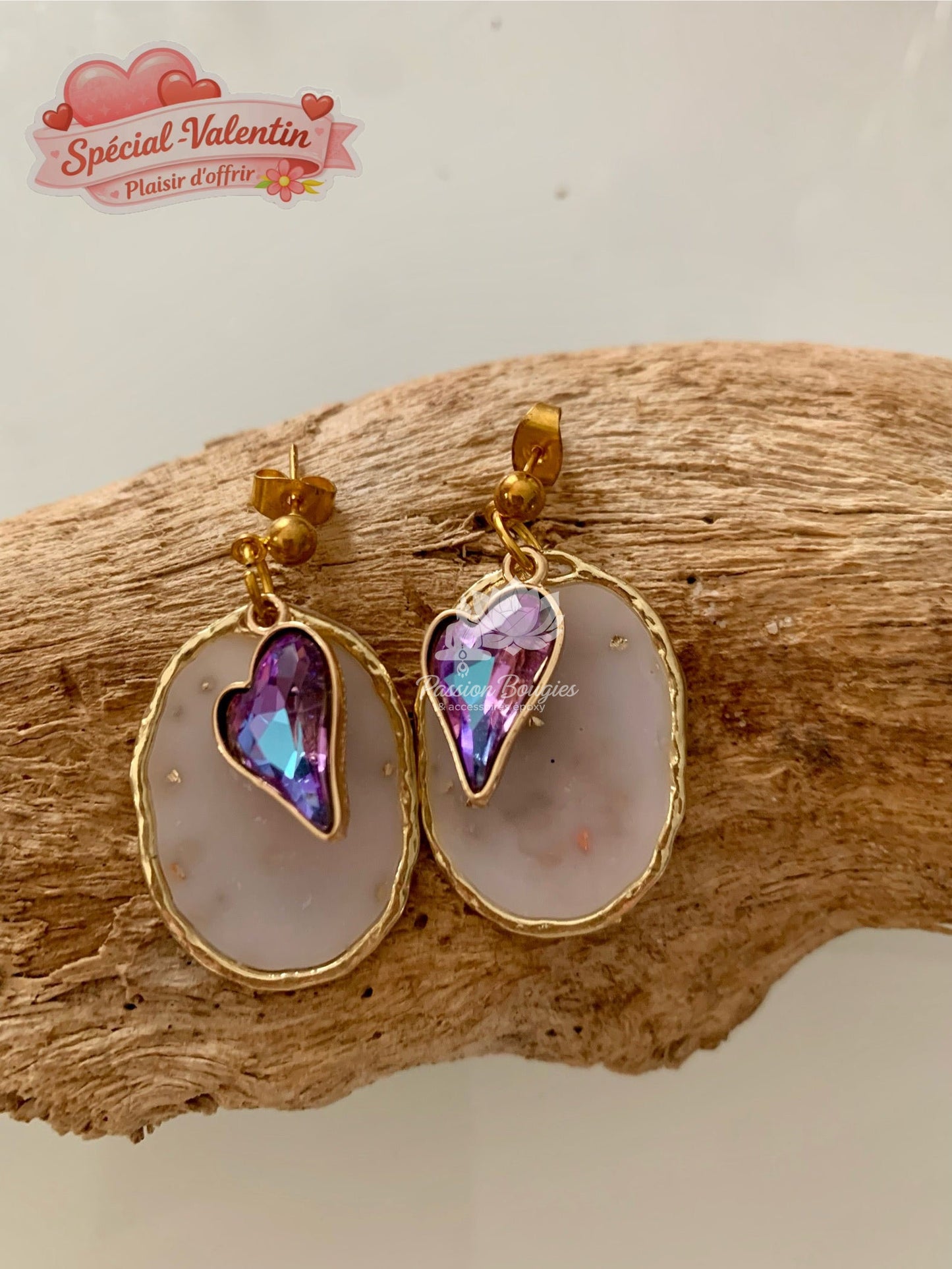Boucles d’oreilles cristal coeur