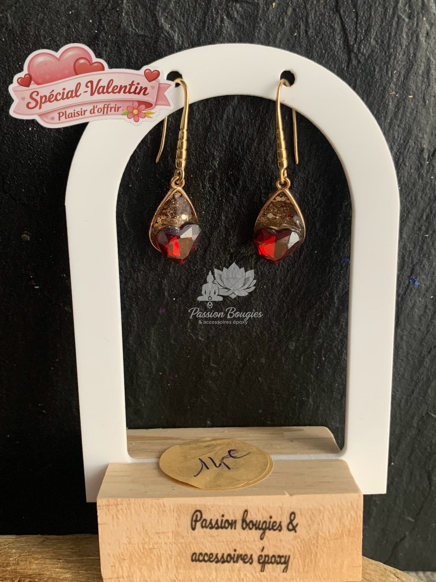 Boucles d’oreilles cœur de cristal