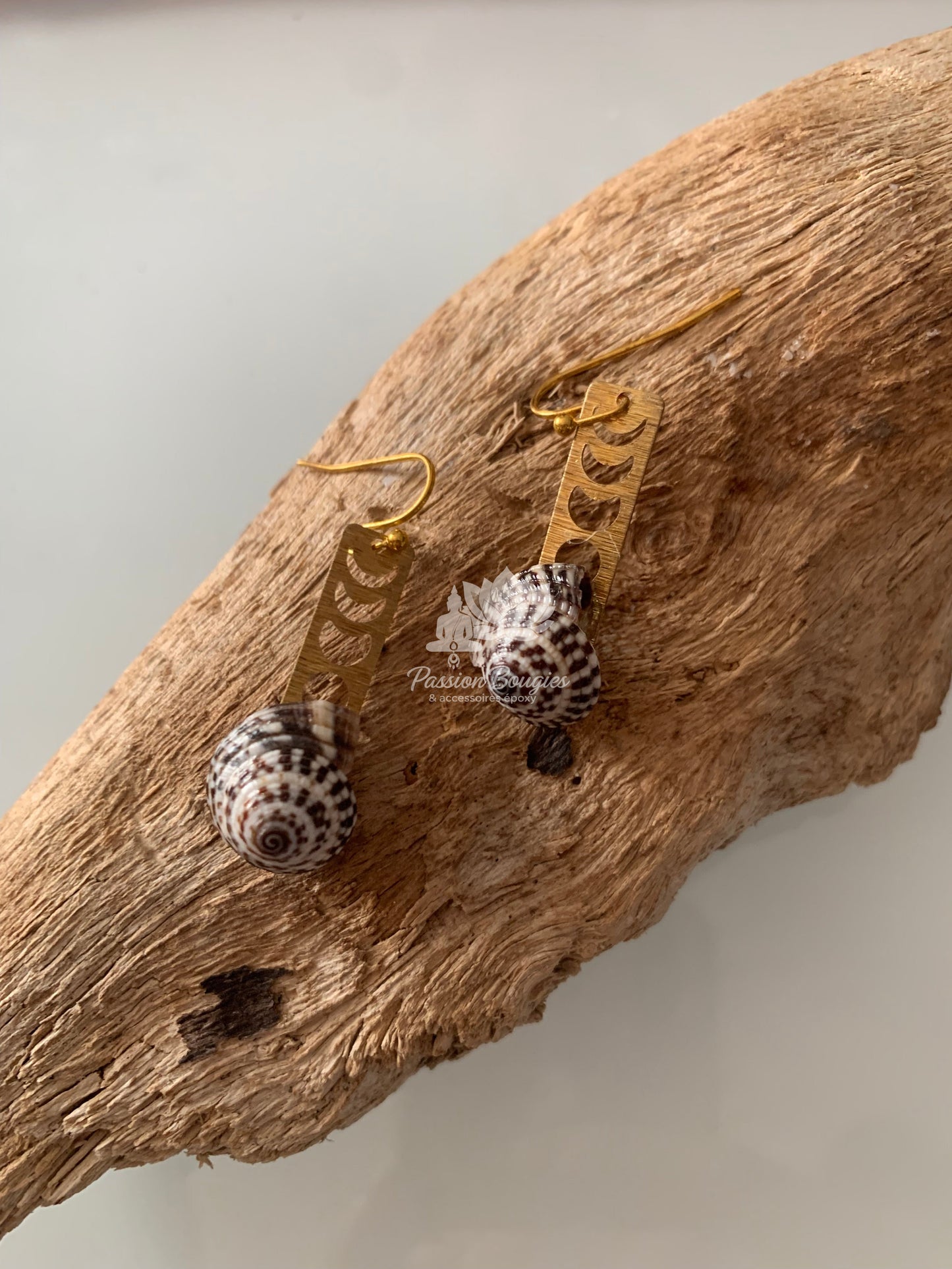 Boucles d’oreilles coquillage duo couleur