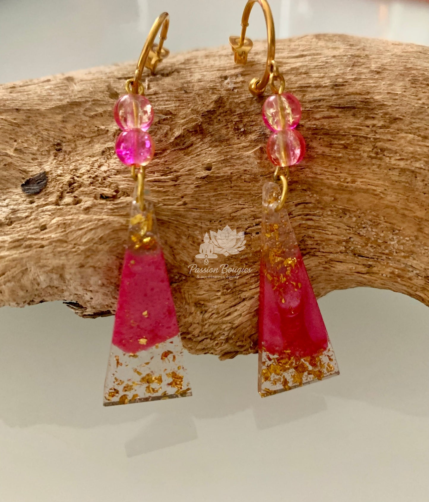 Boucles d’oreilles fuschia