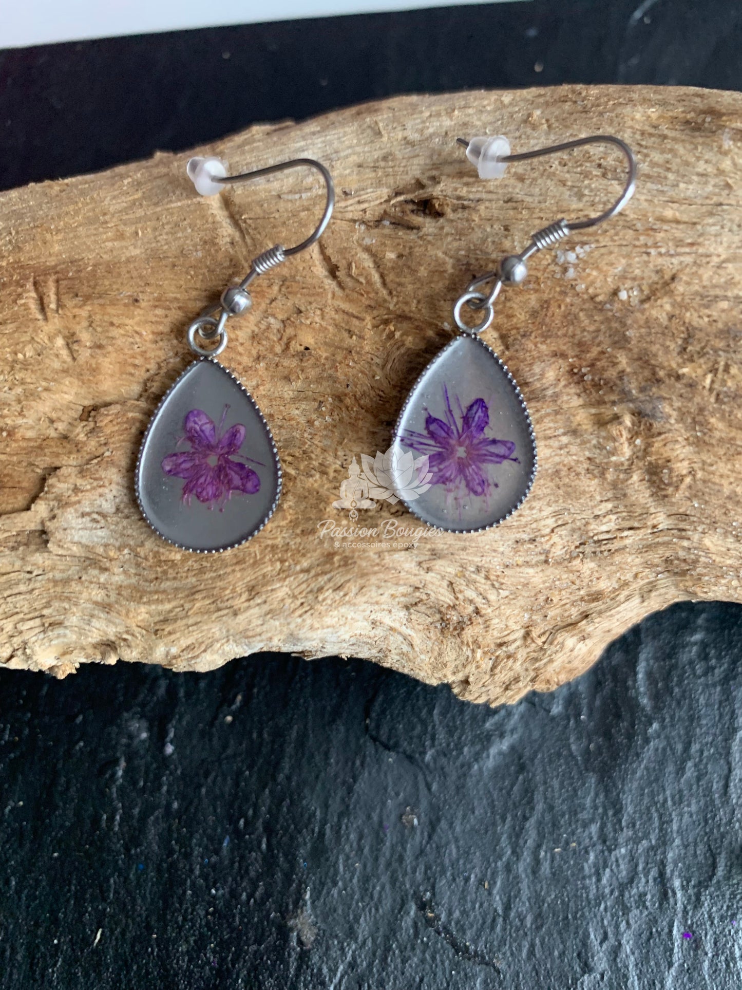 Boucles d’oreilles pendantes azalée