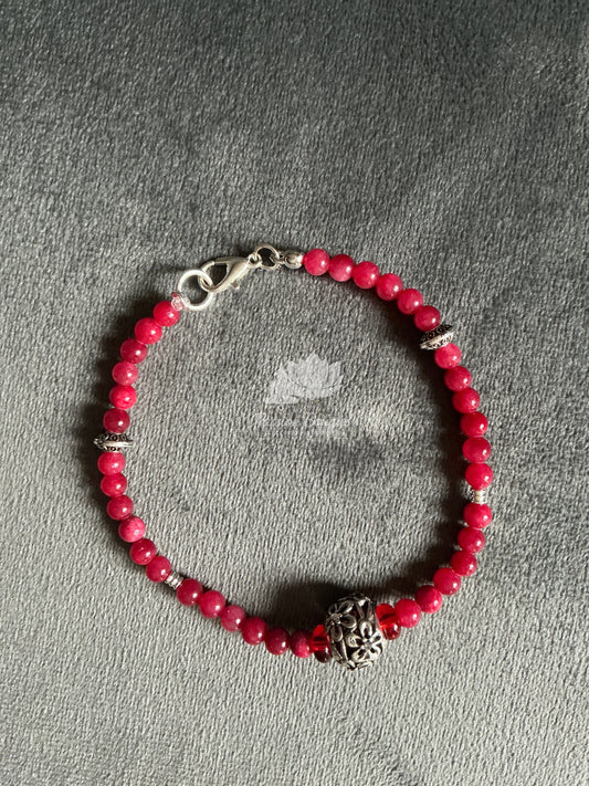 Bracelet en jade rouge, breloque