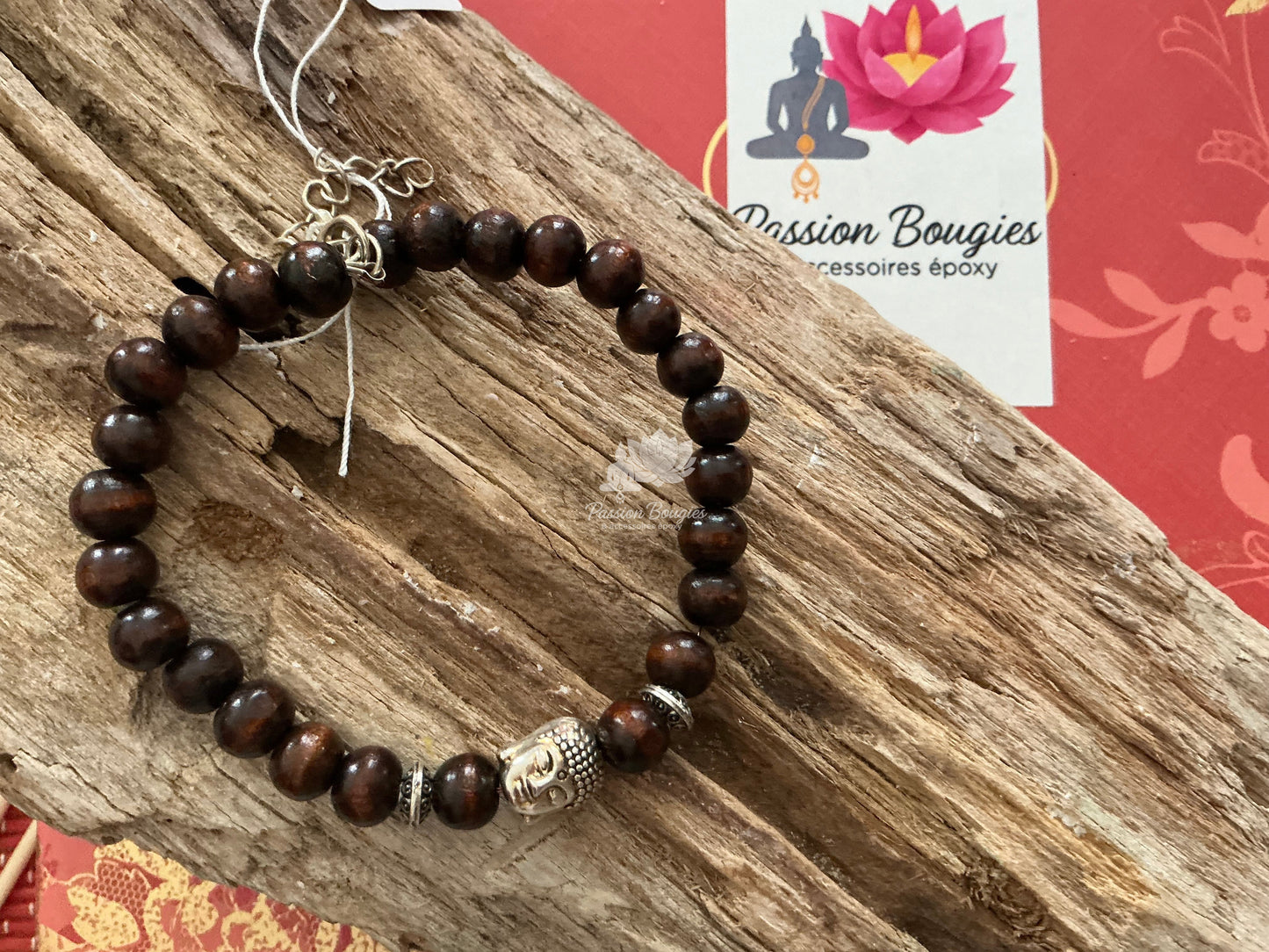 Bracelet homme en perles de bois bouddha
