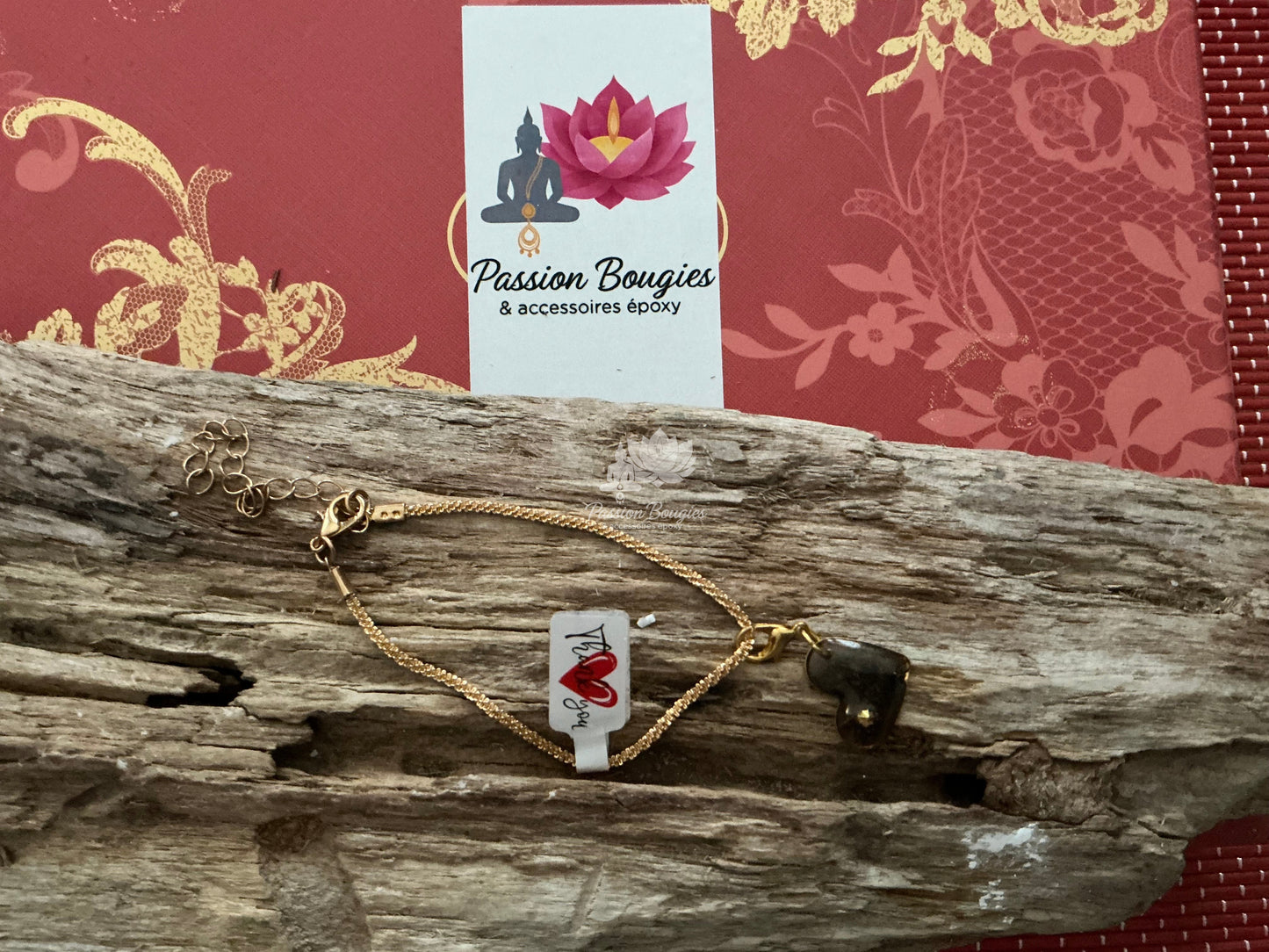 Bracelet en maille avec charm cœur
