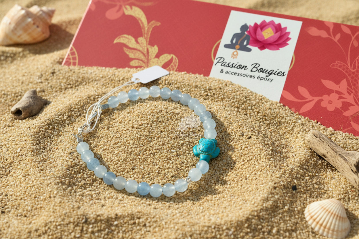 Bracelet pierre aigue marine