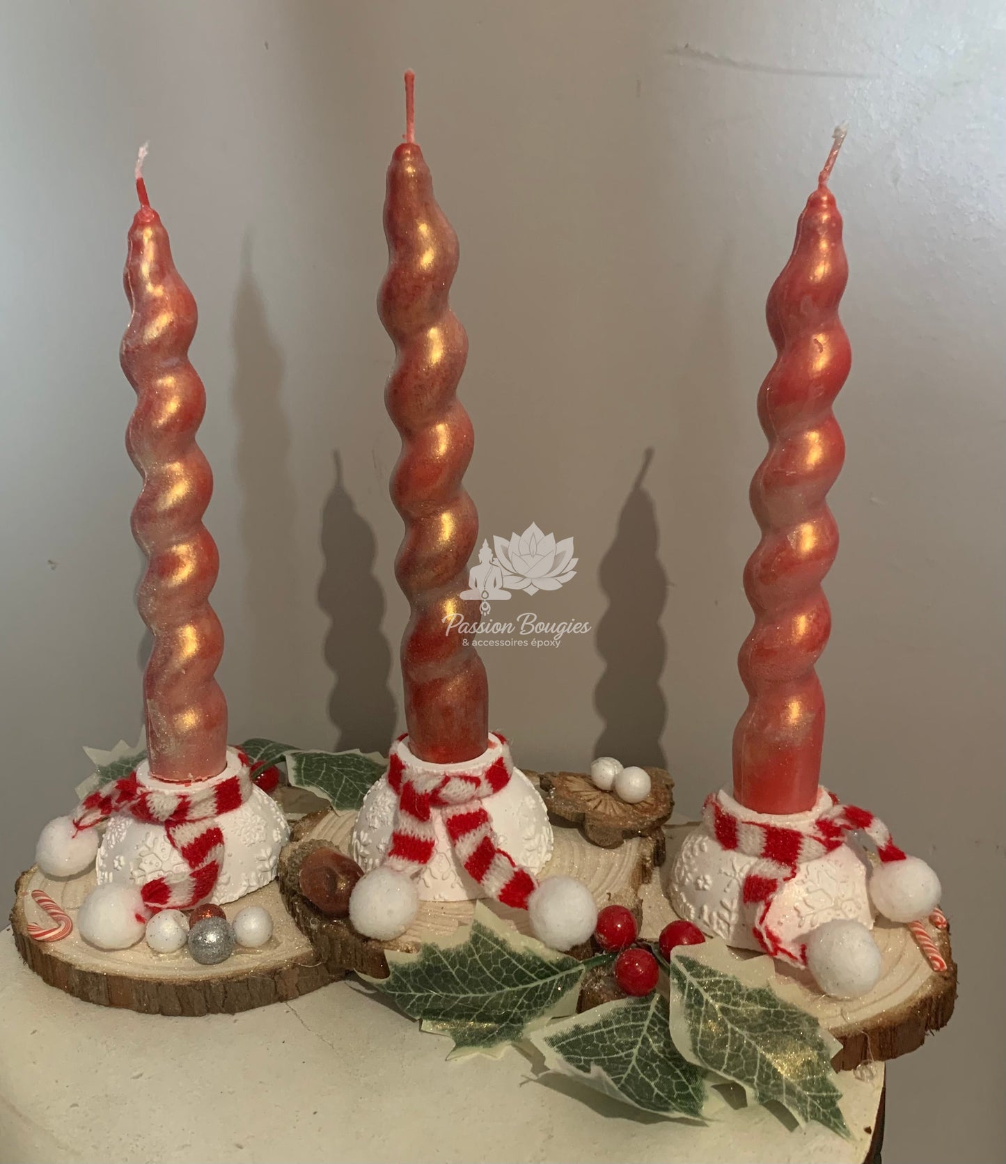 Centre de table boules de Noël écharpes