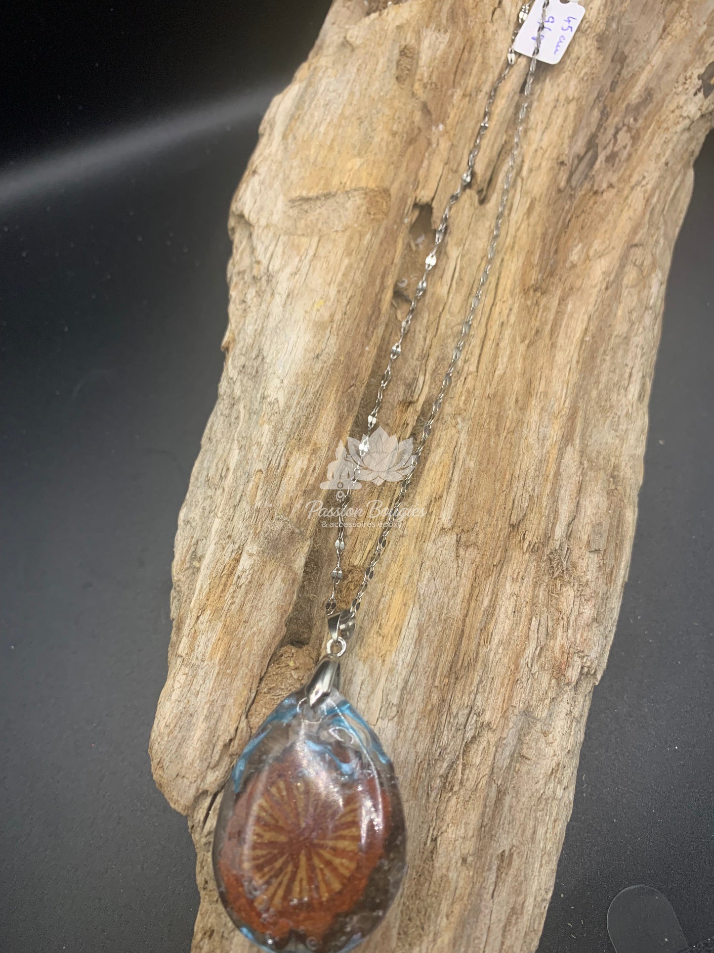 Collier Bois azur