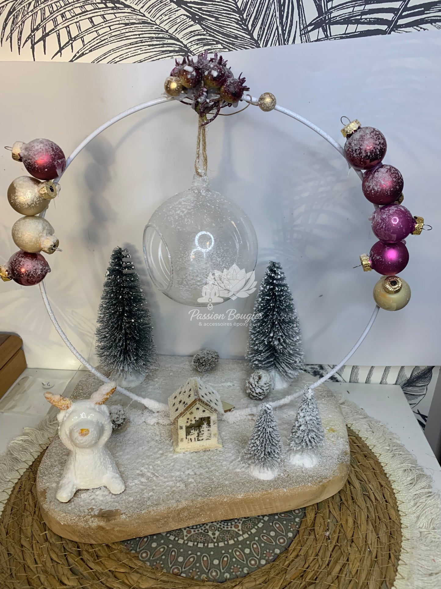 Composition village de Noël cerf je ne vois pas