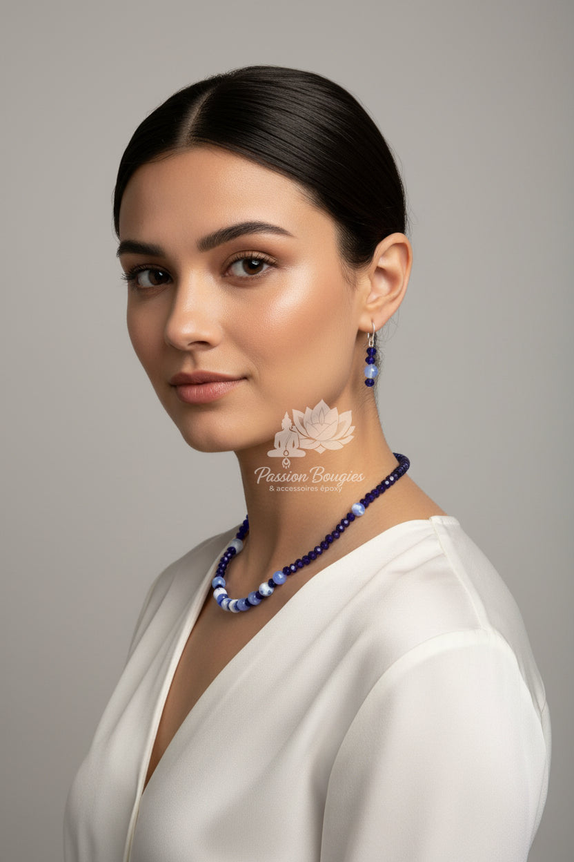 Parure « cristal bleu »