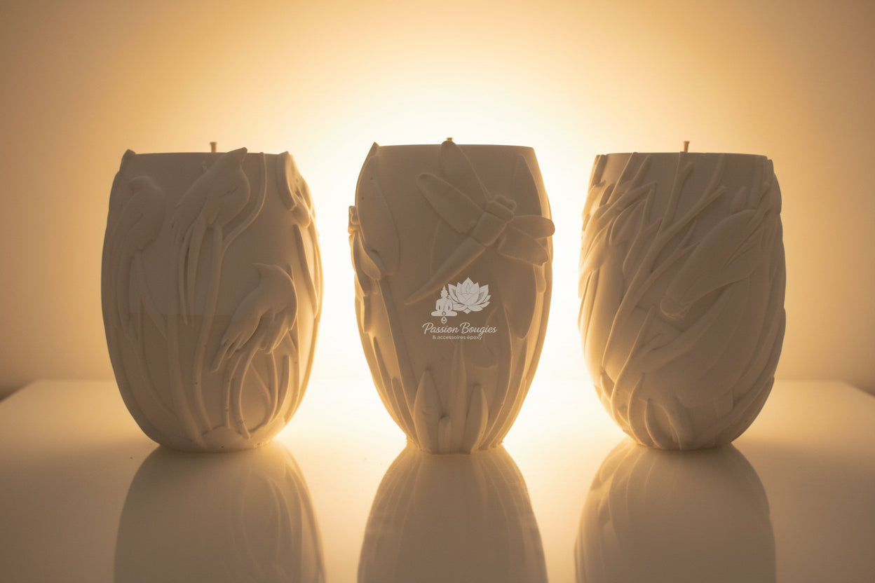 Vase à bougie nature : cerf, libellule ou perroquet 🌿