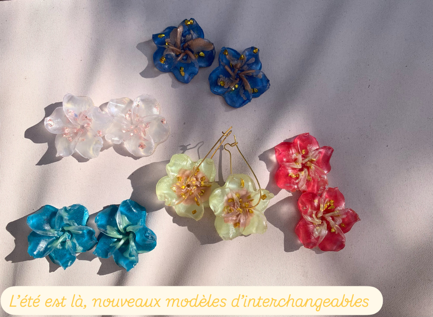 Boucles d’oreilles hibiscus