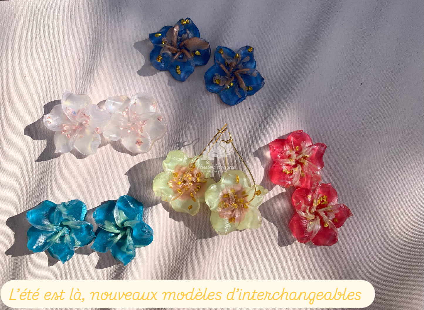 Boucles d’oreilles hibiscus