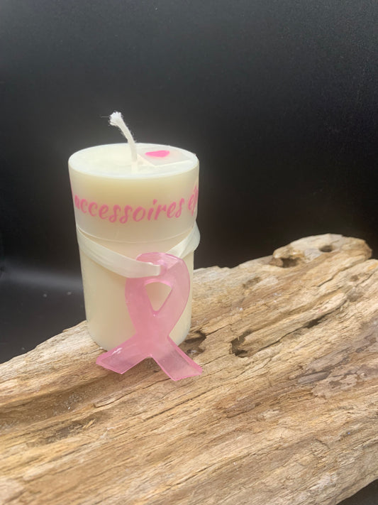 Bougie cylindrique - octobre rose