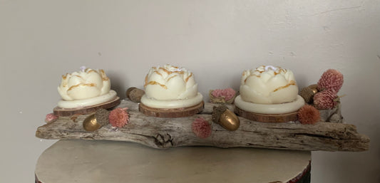 Centre de table camélia doré