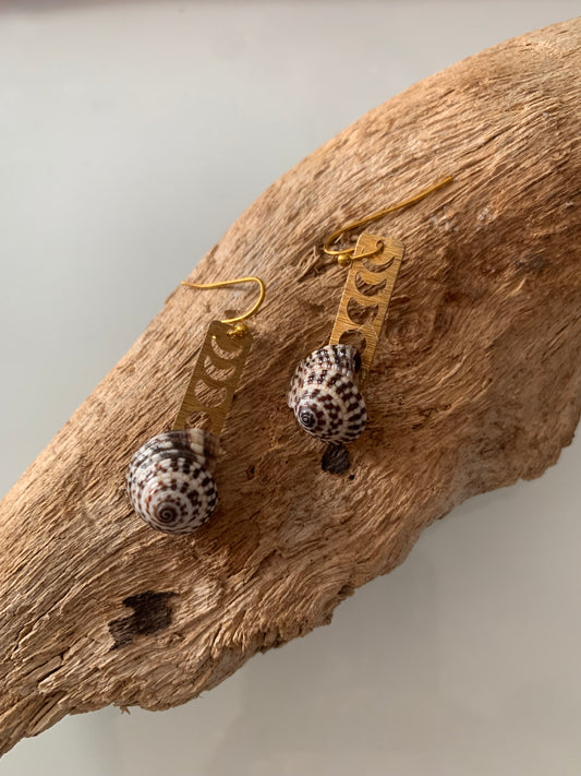 Boucles d’oreilles coquillage duo couleur