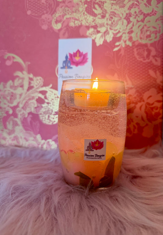 Bracelet en pierres naturelles de cornaline - fleur Tahiti - bijou artisanal fait main Passion Bougies