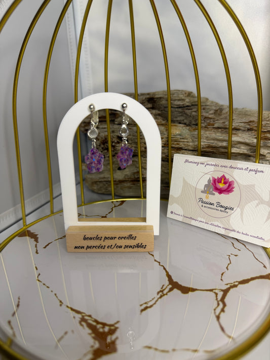 Photophore coupe avec fleurs séchées - bougie artisanale cire de soja Passion Bougies