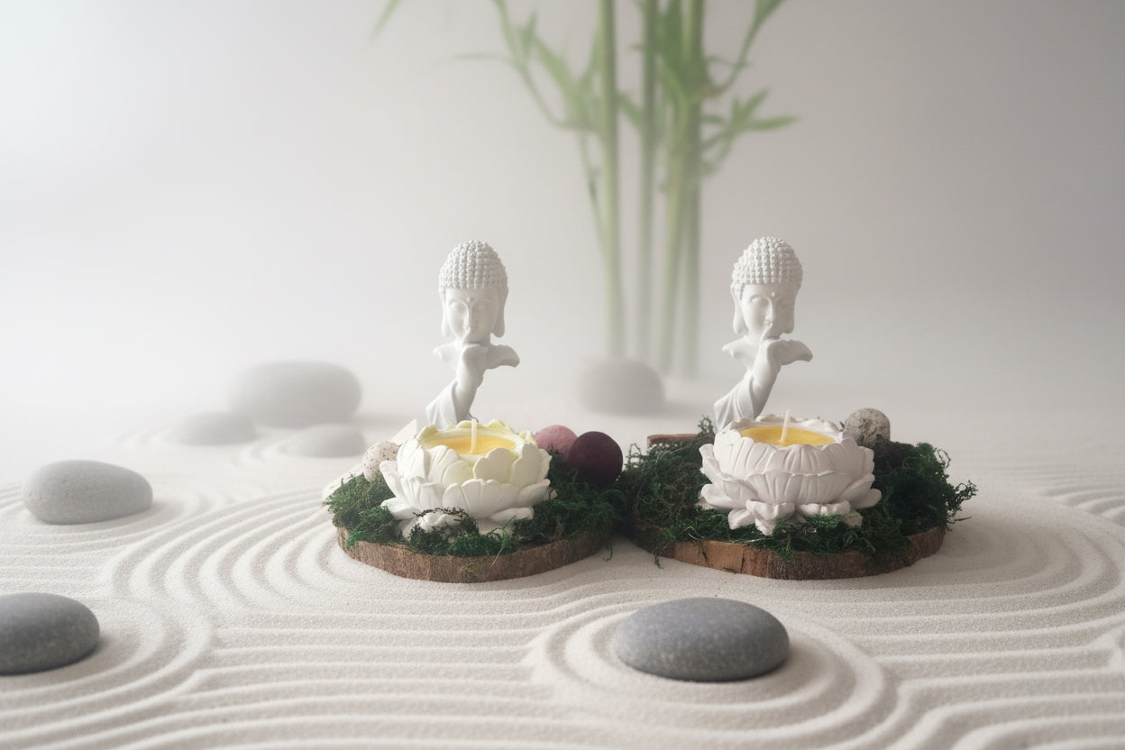 Support à bougie - composition ZEN