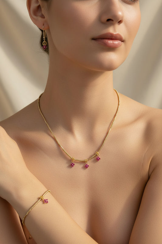 Parure « fuschia »
