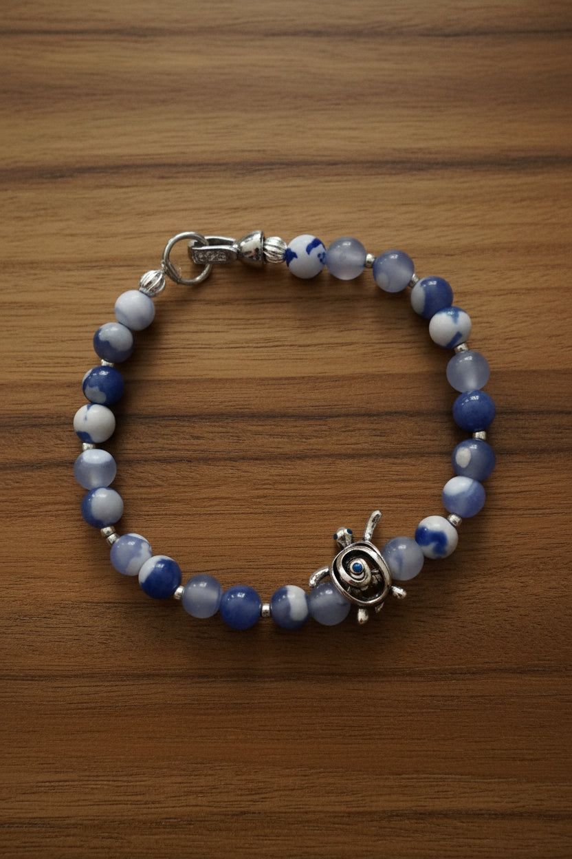 Bracelet en agate nuage - tortue
