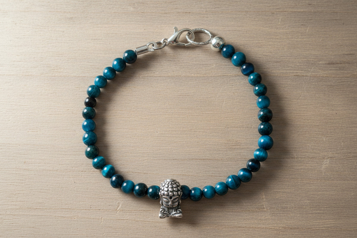 Bracelet en pierres d’œil de tigre bleu