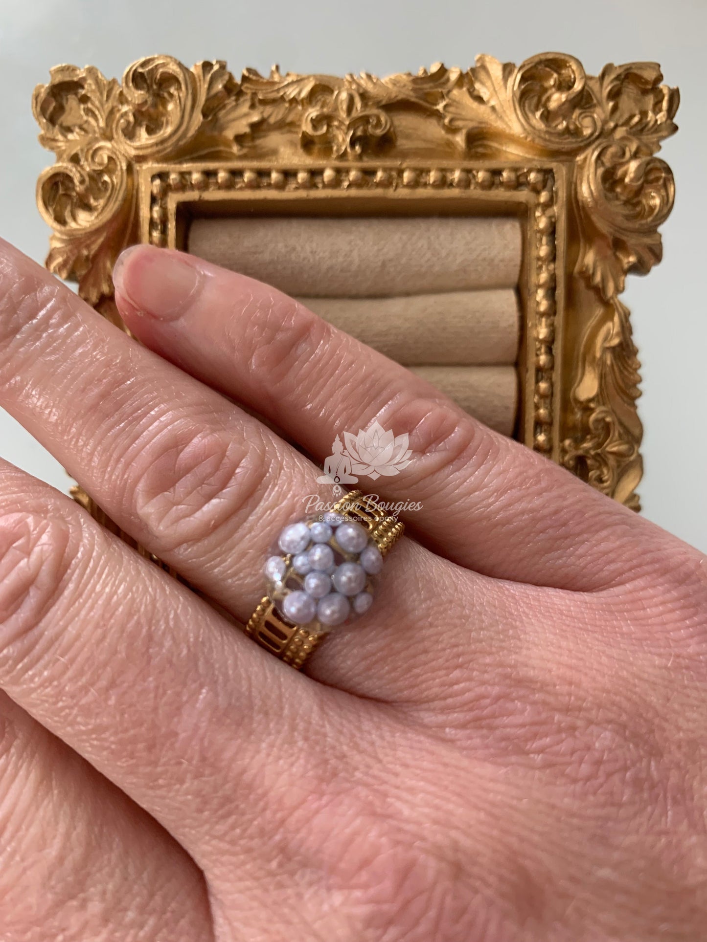 Bague pierre bleue