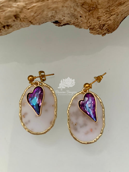 Boucles d’oreilles cristal coeur