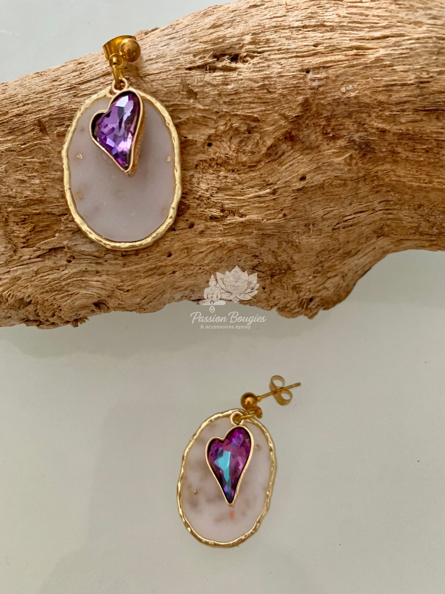 Boucles d’oreilles cristal coeur