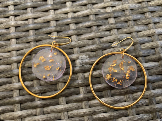 Boucles d’oreilles créoles feuilles dorées
