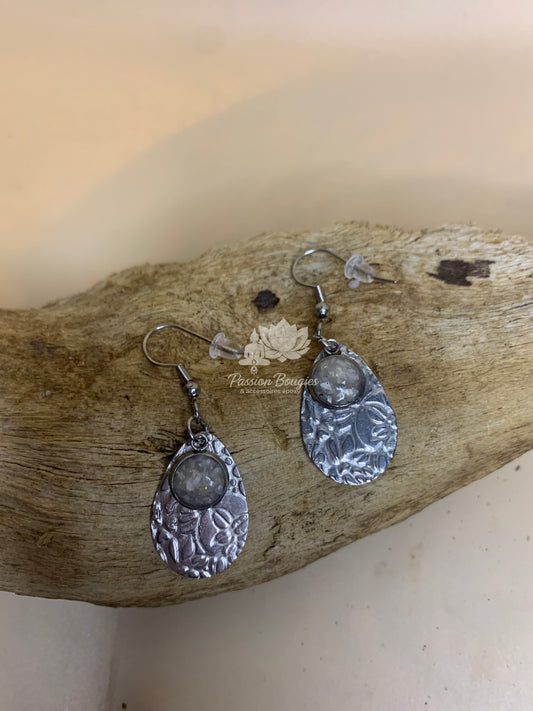 Boucles d’oreilles gouttes gaufrées