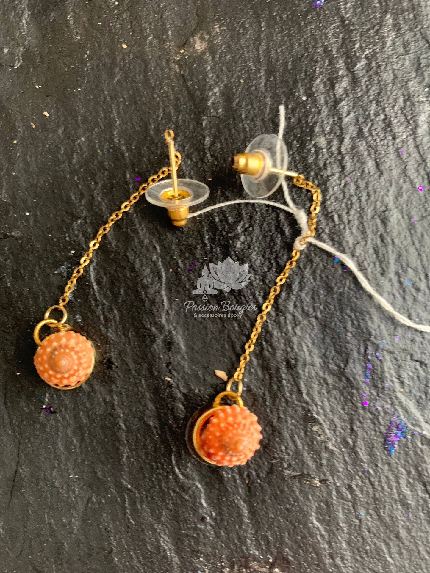 Boucles d’oreilles pendantes coquillage