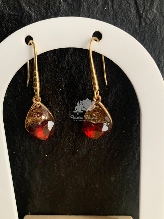 Boucles d’oreilles cœur de cristal