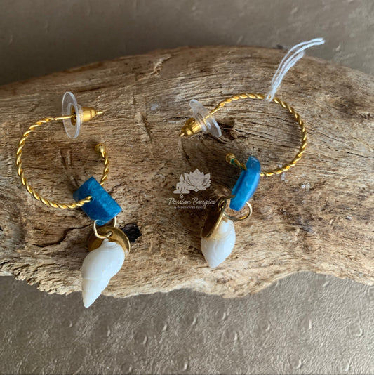 Boucles d’oreilles coquillage blanc