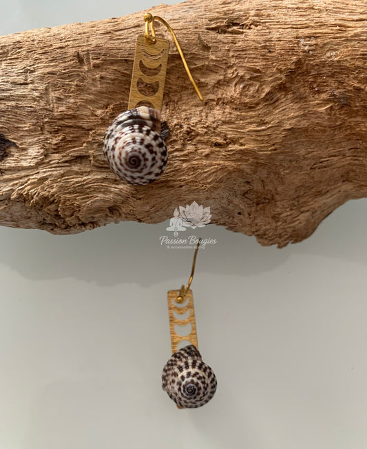 Boucles d’oreilles coquillage duo couleur