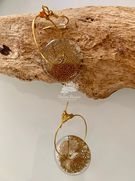 Boucles d’oreilles créoles avec anneau 2 modèles