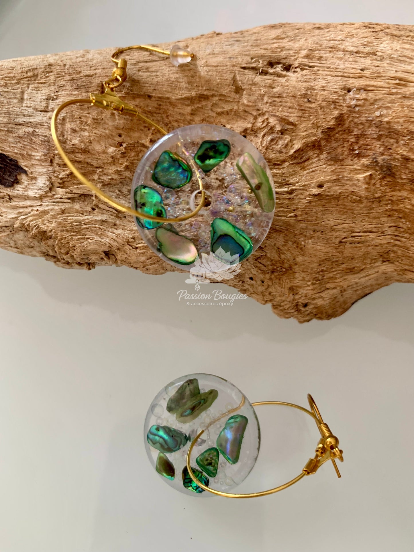 Boucles d’oreilles créoles avec anneau 2 modèles