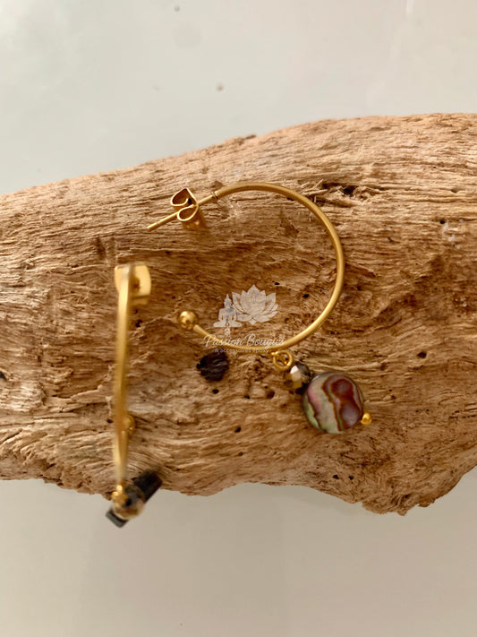 Boucles d’oreilles créoles nacre de coquillages