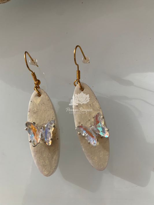 Boucles d’oreilles cristal papillon