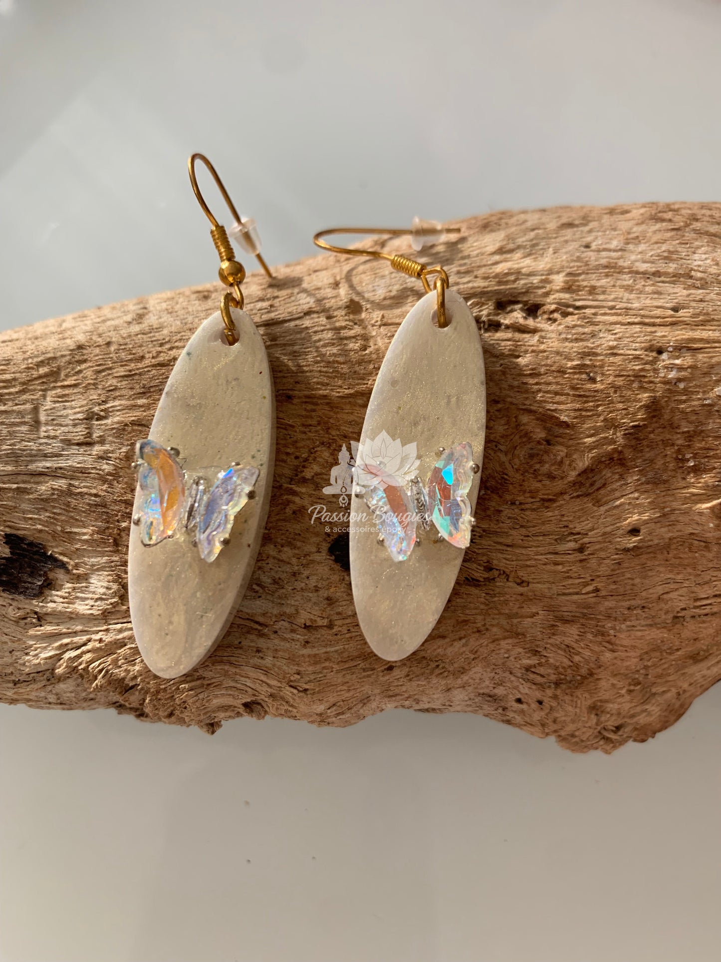 Boucles d’oreilles cristal papillon