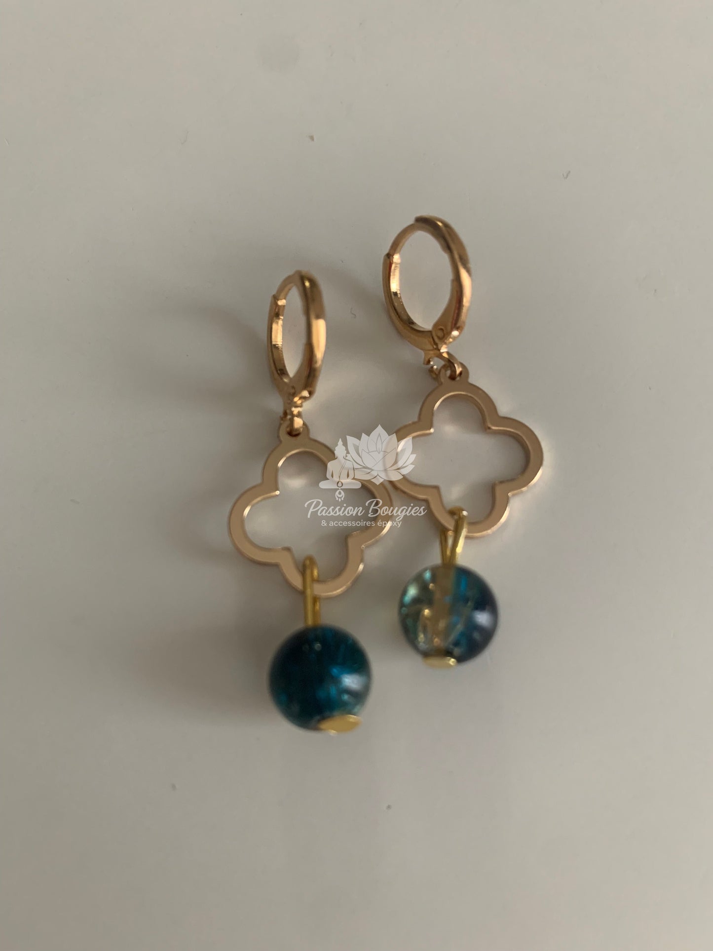 Boucles d’oreilles cristal trèfle