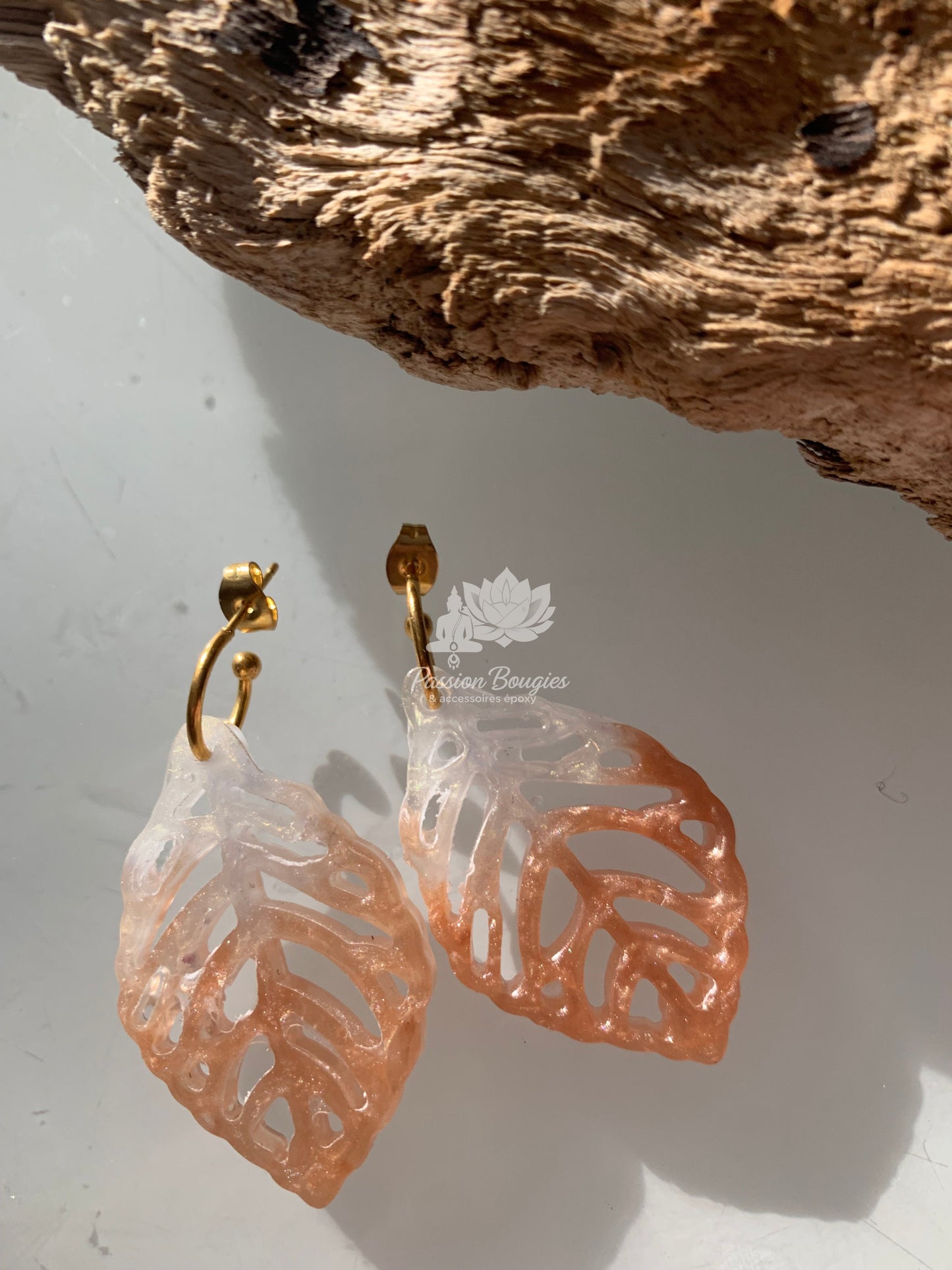 Boucles d’oreilles feuille ouverte