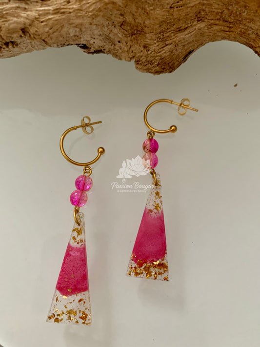 Boucles d’oreilles fuschia