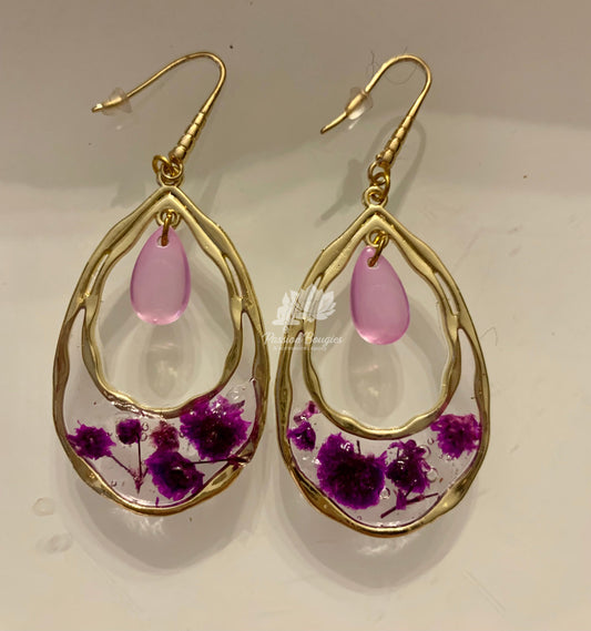 Boucles d’oreilles gysophyles violettes