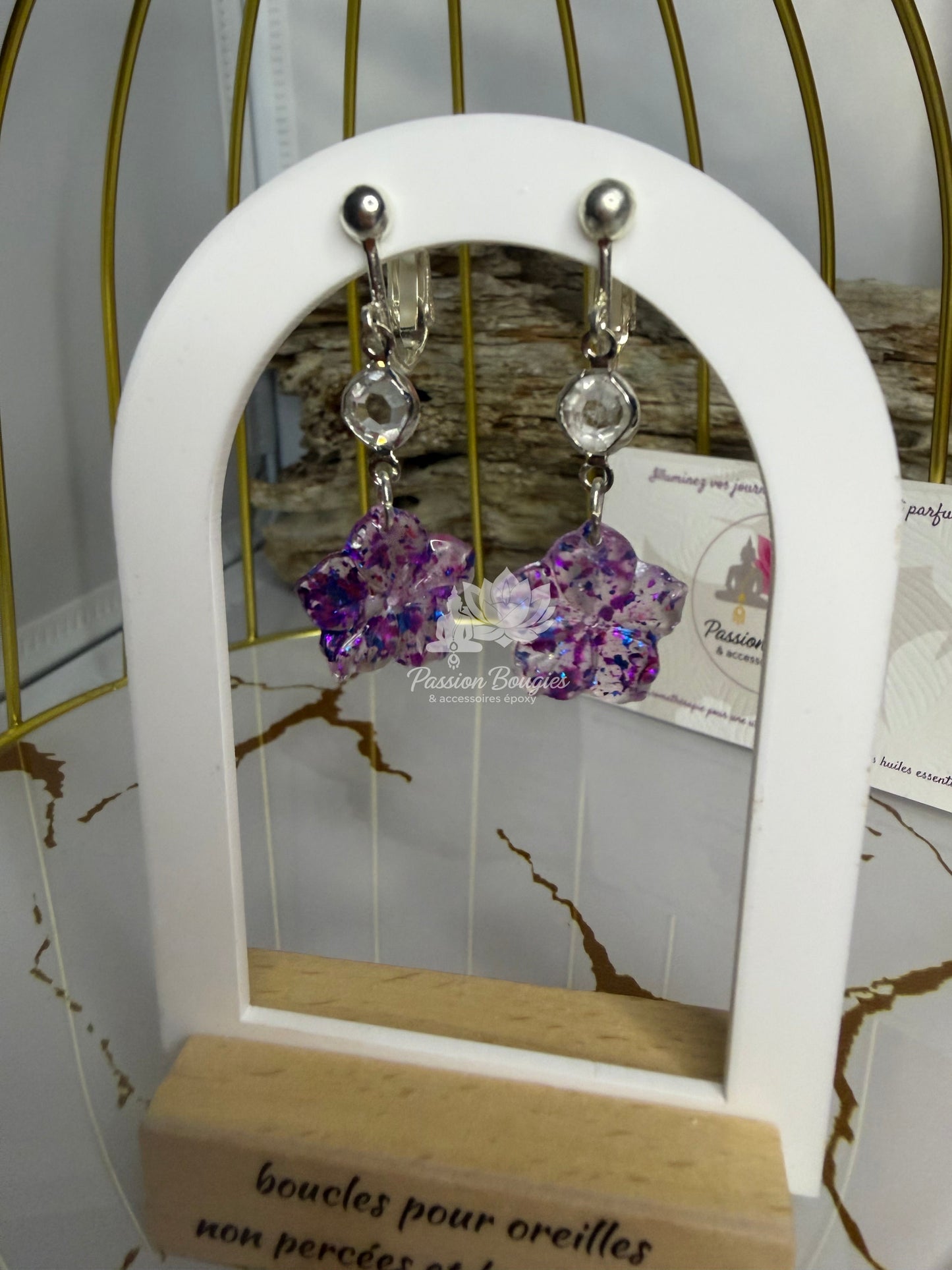 Boucles d’oreilles hibiscus ✨
